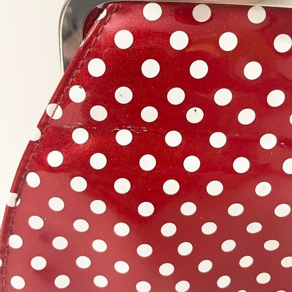 Disney Parks Minnie Mouse Purse Beaded Handle Heart Polka Dots Flaws - Picture 5 of 16